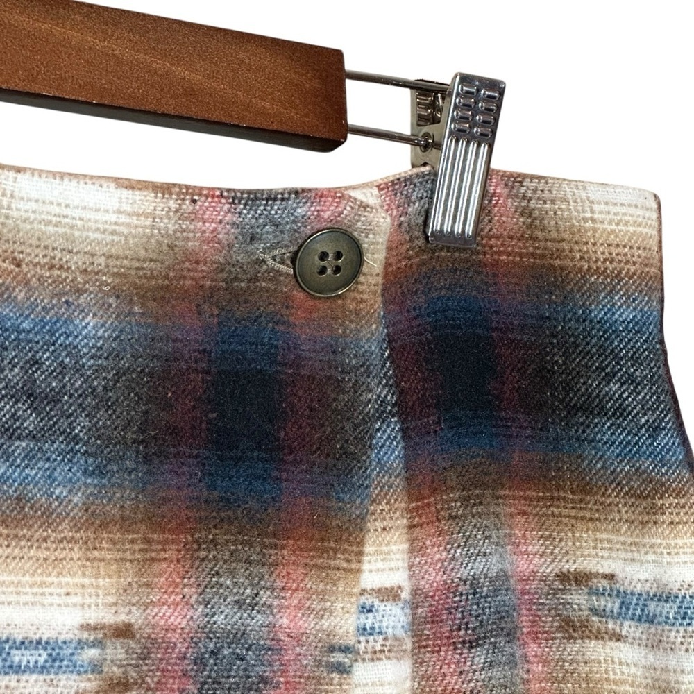 Vtg 90s No.4 EXP Jeans Multicolor Western Wool Wrap Skirt Italy Women Size 13/14 - Picture 3 of 11